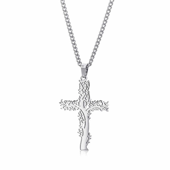 Tree of Life Cross Pendant Necklace