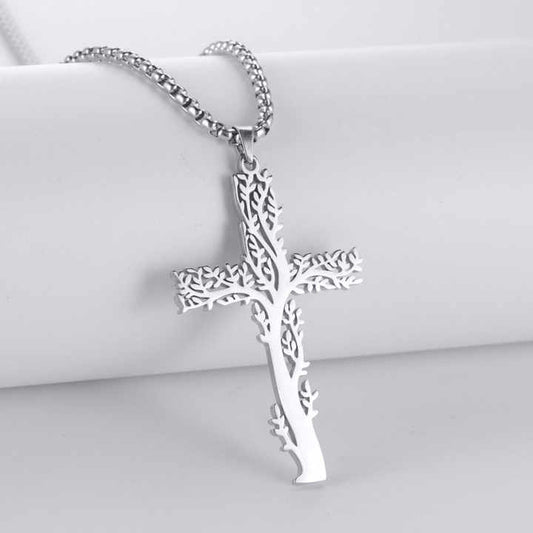 Tree of Life Cross Pendant Necklace